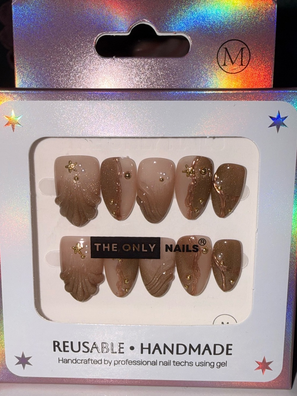 The Only Nails Reusable Handmade Sea Shell Design Press-On Nail Set - Picture 3 of 7